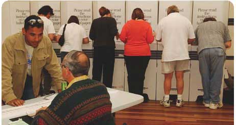 A photo of a polling place in the ACT