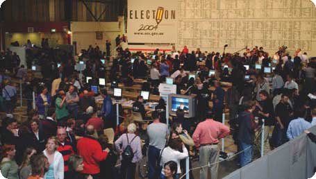 A photo of the National Tally Room in Canberra